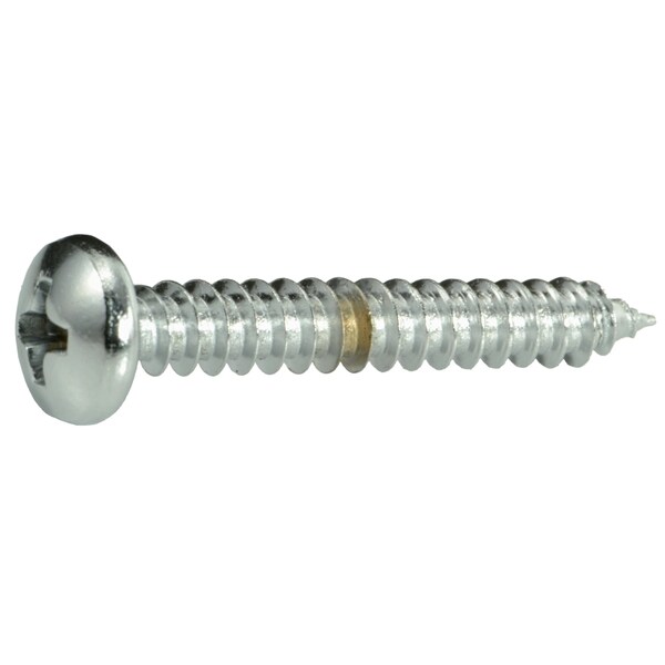 Midwest Fastener Sheet Metal Screw, #10 x 1-1/4 in, Chrome Plated Steel Pan Head Phillips Drive, 8 PK 34693 - main